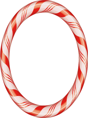 Christmas Oval Candy Cane Border