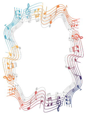 Colorful Musical Notes Page Border