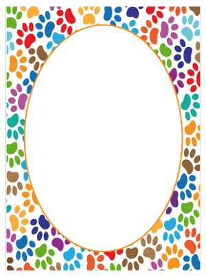 Colorful Paws Page Border