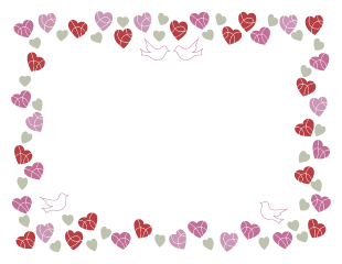 Doves and Hearts Valentine's Day Border