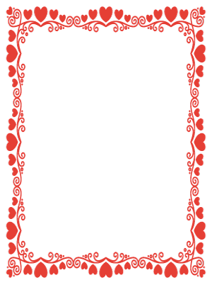Elegant Hearts Valentine's Day Border