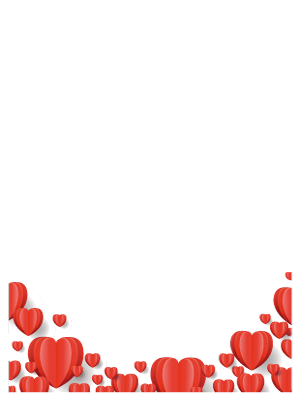 Fluttering Hearts Valentine's Day Border