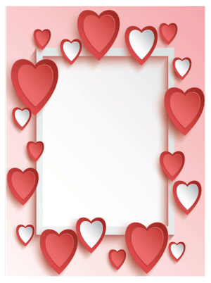 Frame of Hearts Valentine's Day Border