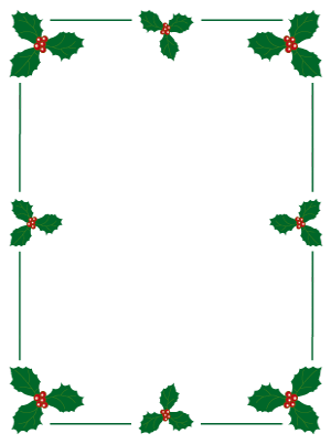 Holly and Berries Christmas Border