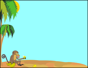 Monkey on Beach 2 Border