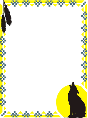 Wolf and Feathers Border