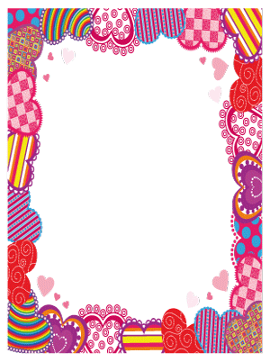 Patterned Hearts Valentine's Day Border