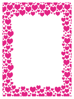 Pink Hearts(Two) Valentine's Day Border