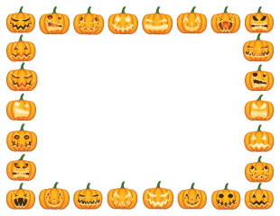 Pumpkin Faces Halloween Border