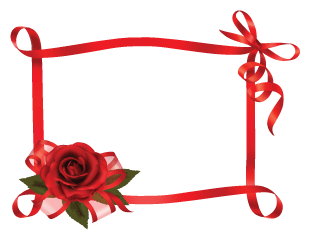 Rose and Ribbon Valentine's Day Border