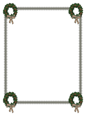 Wreath With Pine Cones Christmas Border